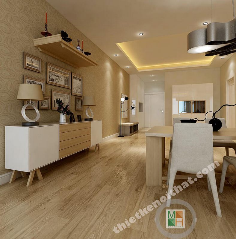 Mẫu bàn thờ gỗ cao cấp với kiểu dáng hiện đại, đường vân gỗ tinh tế được thực hiện tại xưởng gỗ nội thất MoreHome.